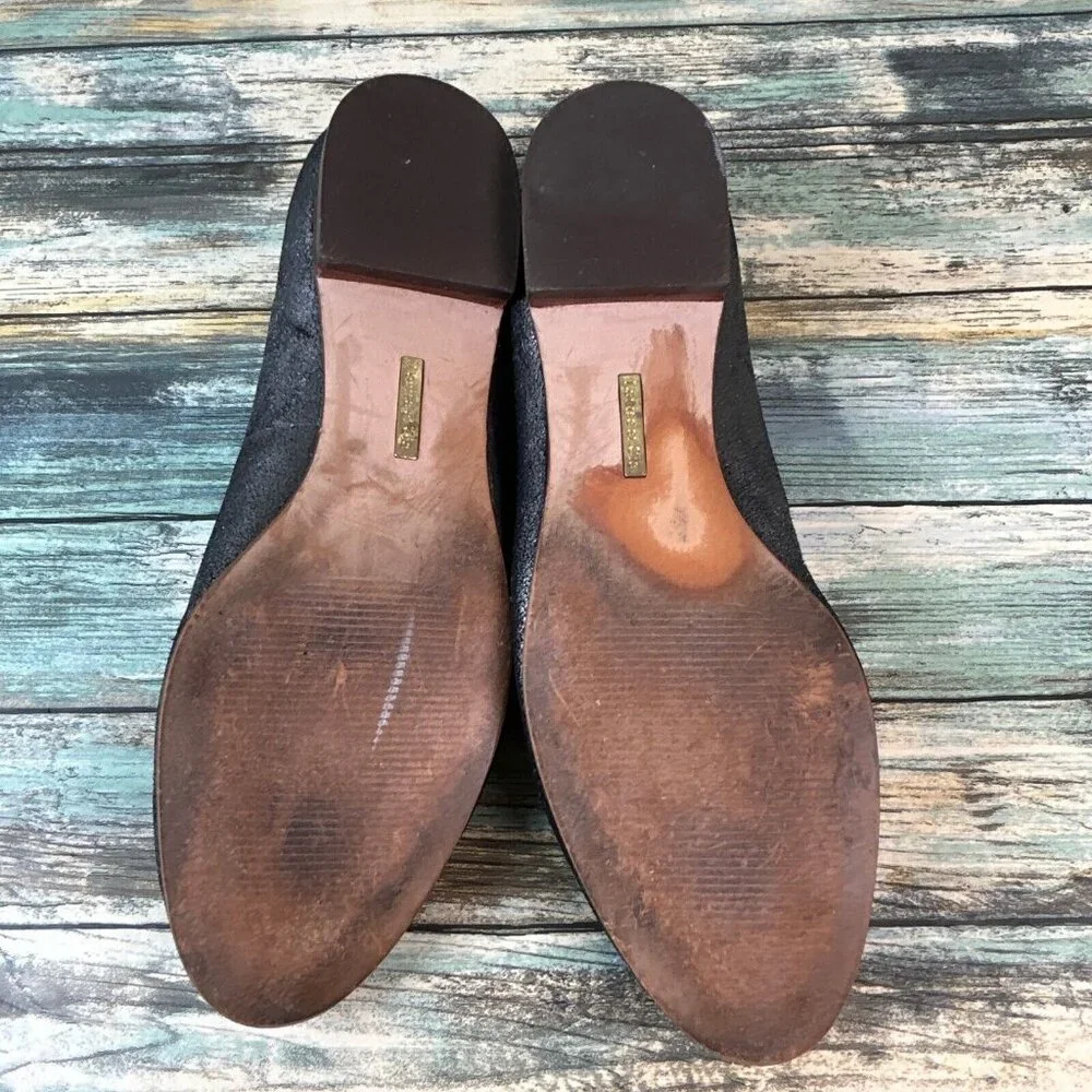 Louise et Cie Anniston Loafers Womens Size 8 Metallic Gray Leather Slip On Shoes